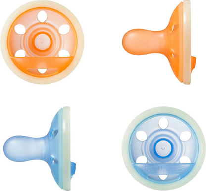 TOMMEE TIPPEE Breast Like glow in the dark soothing pacifiers x4