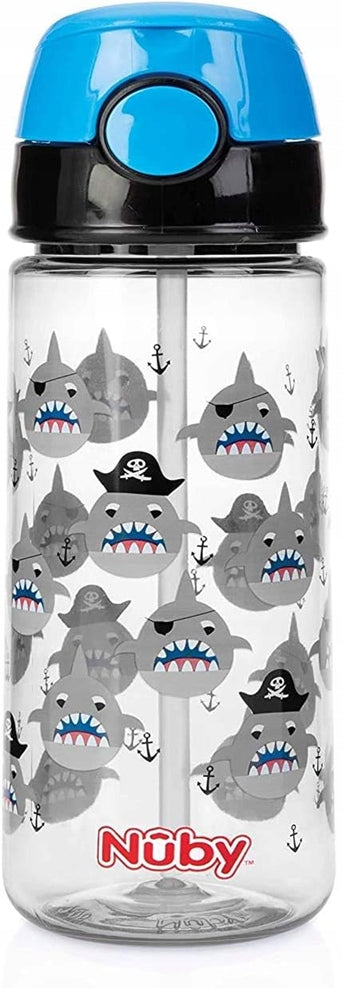 NUBY Gobelet avec paille en tritan 4 m+ 540 ml REQUIN