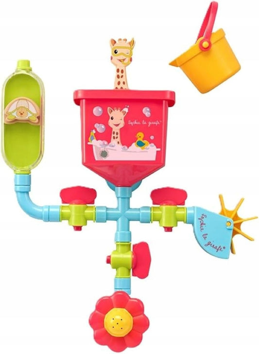 SOPHIE LA GIRAFE παιχνίδια μπάνιου με βεντούζες, σωλήνες, μύλος, ποτιστήρι
