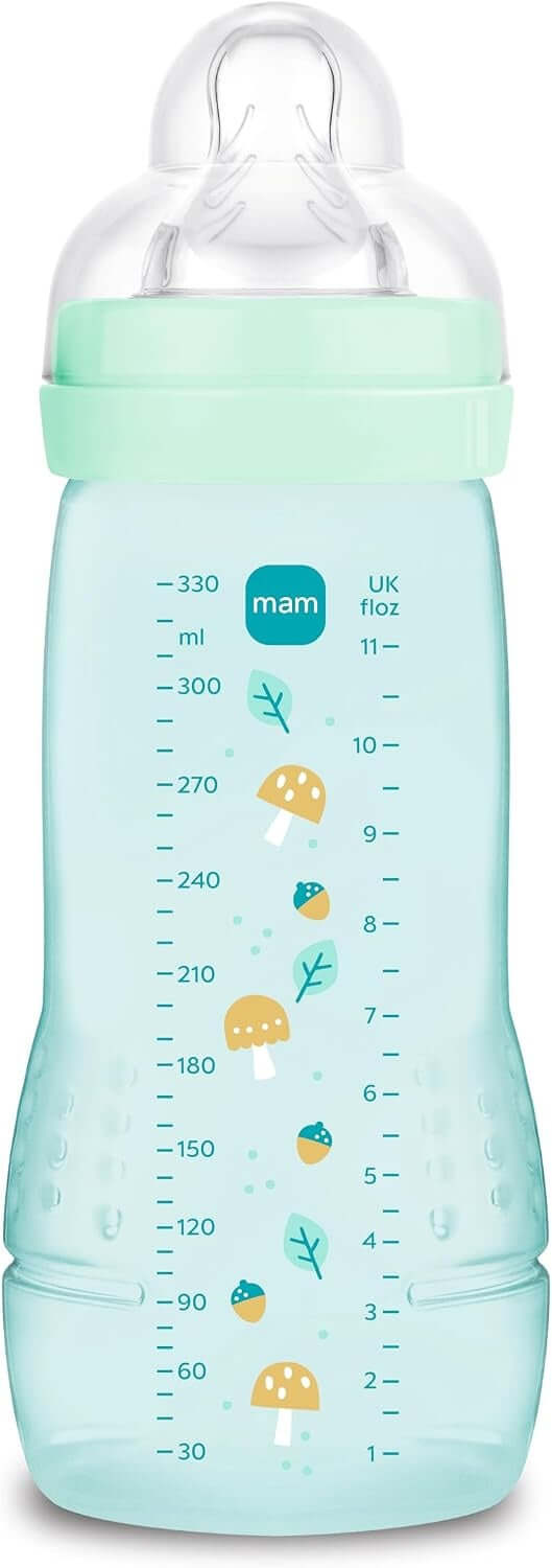 MAM Easy Active butelka 330 ml 6 m+ smoczek 4 bardzo szybki przepływ GRZYBY – zdjęcie 1