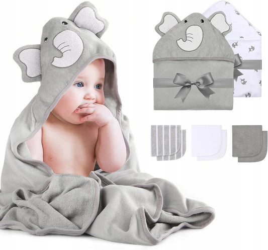 MOMCOZY Knitting towel.diaper towel with hood x2