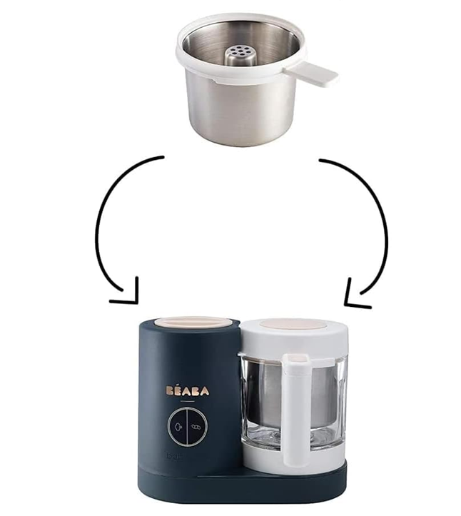 BEABAbasket for cooking pasta and riceAge 7 m+colour silver and whitecapacity 750 gmaterials stainless steel