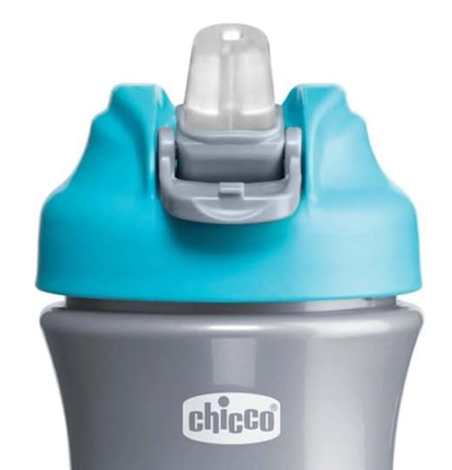 CHICCO Pop-up Cup ποτήρι χωρίς διαρροή με στόμιο και καλαμάκι 350 ml 2 ετών+