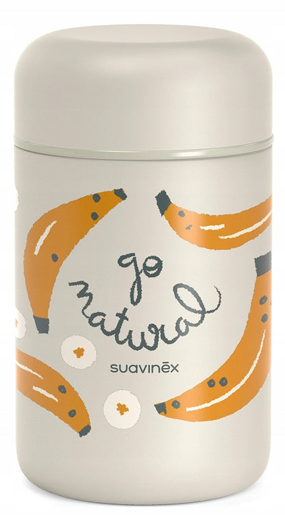 SUAVINEX Go Natural rozsdamentes acél ételtermosz 400 ml