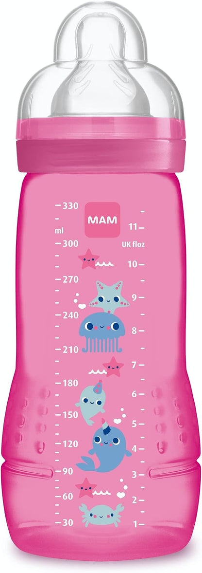 MAM Easy Active Flasche 330 ml, Trinksauger 3, 4m+ Meerestiere