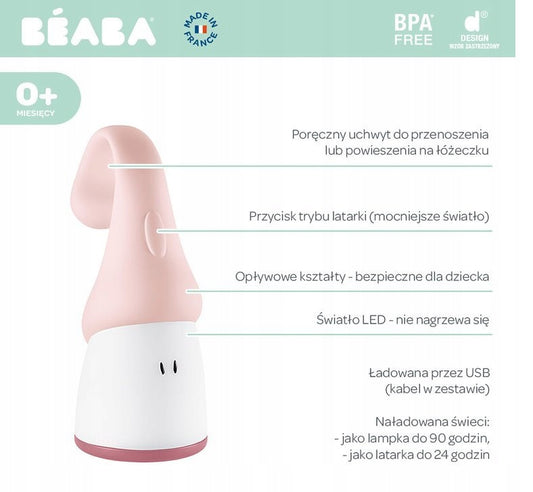 BEABA Pixie 2-in-1 Tragbare Laterne LED-Nachtlicht