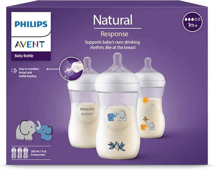 PHILIPS AVENT Natural RESPONSE Μπιμπερό 260 ml 1 Μήνας+ x3 ΔΙΑΚΟΣΜΗΣΗ