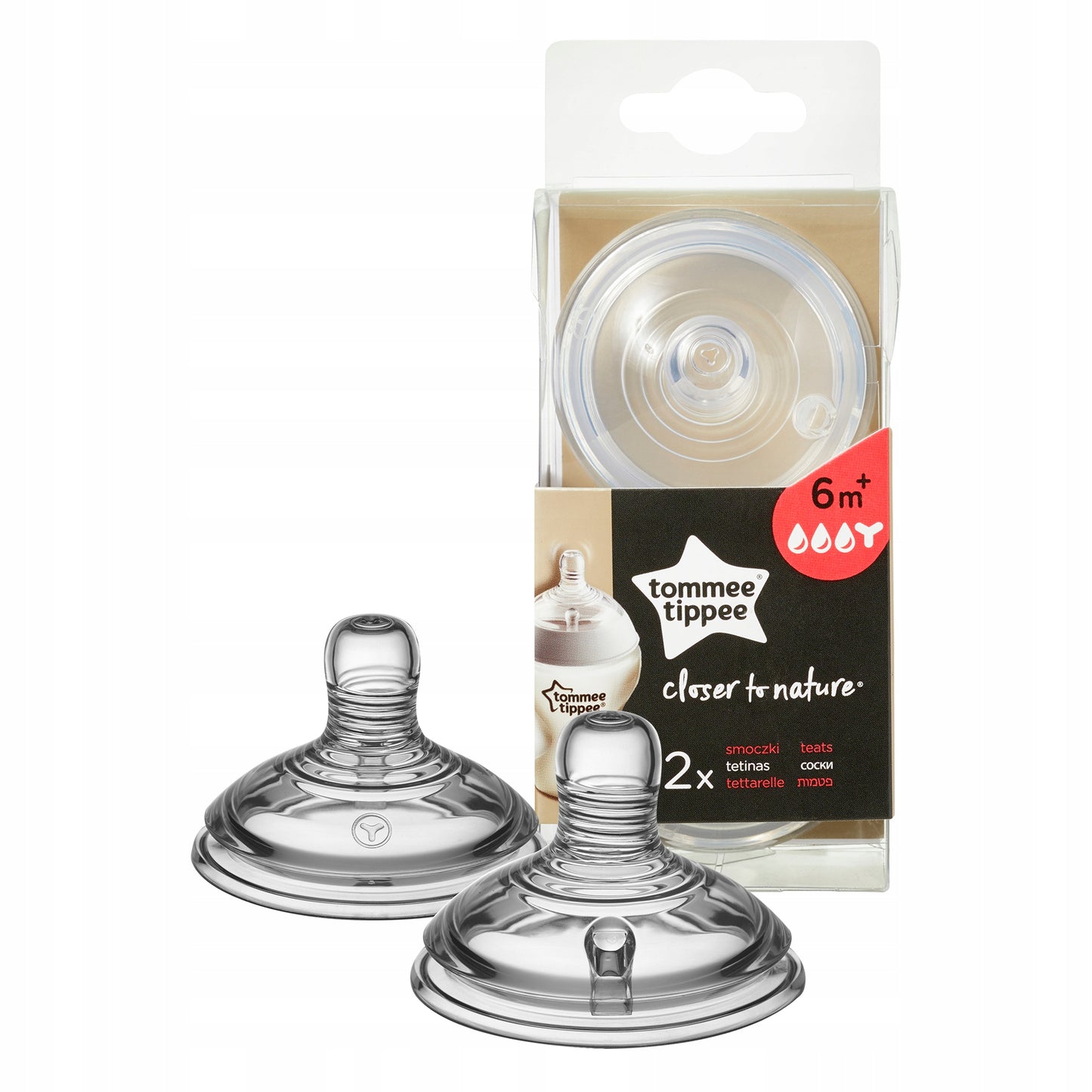 TOMMEE TIPPEE smoczek do butelki CLOSER TO NATURE 6msc+ x2