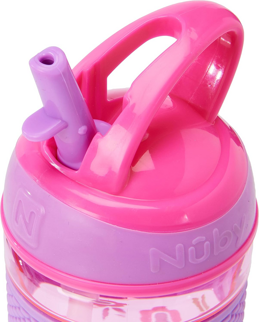 NUBY Παγούρι με Καλαμάκι Tritan Σκληρό Ποτήρι με Καλαμάκι 3 μηνών+ 360 ml ΛΟΥΛΟΥΔΙΑ