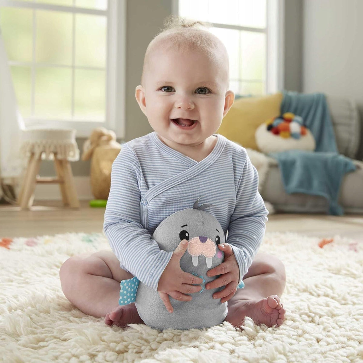 FISHER-PRICE Φώκιες Χαλάρωσης λούτρινο ζωάκι με μελωδίες και δονήσεις ΦΩΚΙΑ 17 εκ.