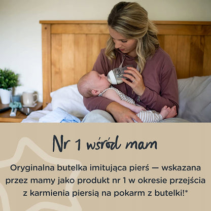 TOMMEE TIPPEE zestaw startowy butelki, smoczki 9el. - mama karmi niemowlę butelką Closer to Nature