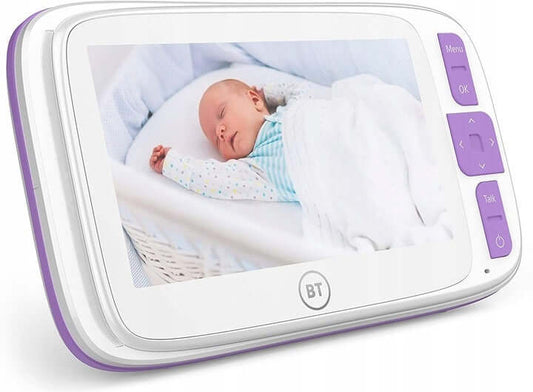 BT Smart cyfrowa niania elektroniczna 5" biało-fioletowa niania wideo z ekranem do monitorowania dziecka