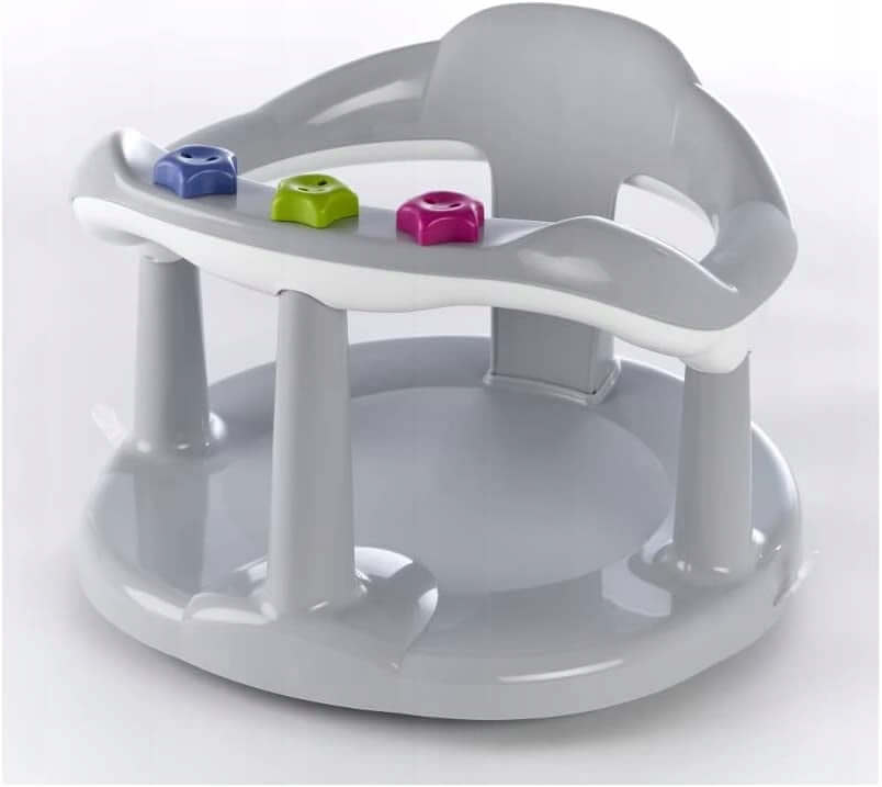 THERMOBABY krzesełko do kąpieli, fotelik kąpielowy dla dziecka od 6m do 15 kg, szary