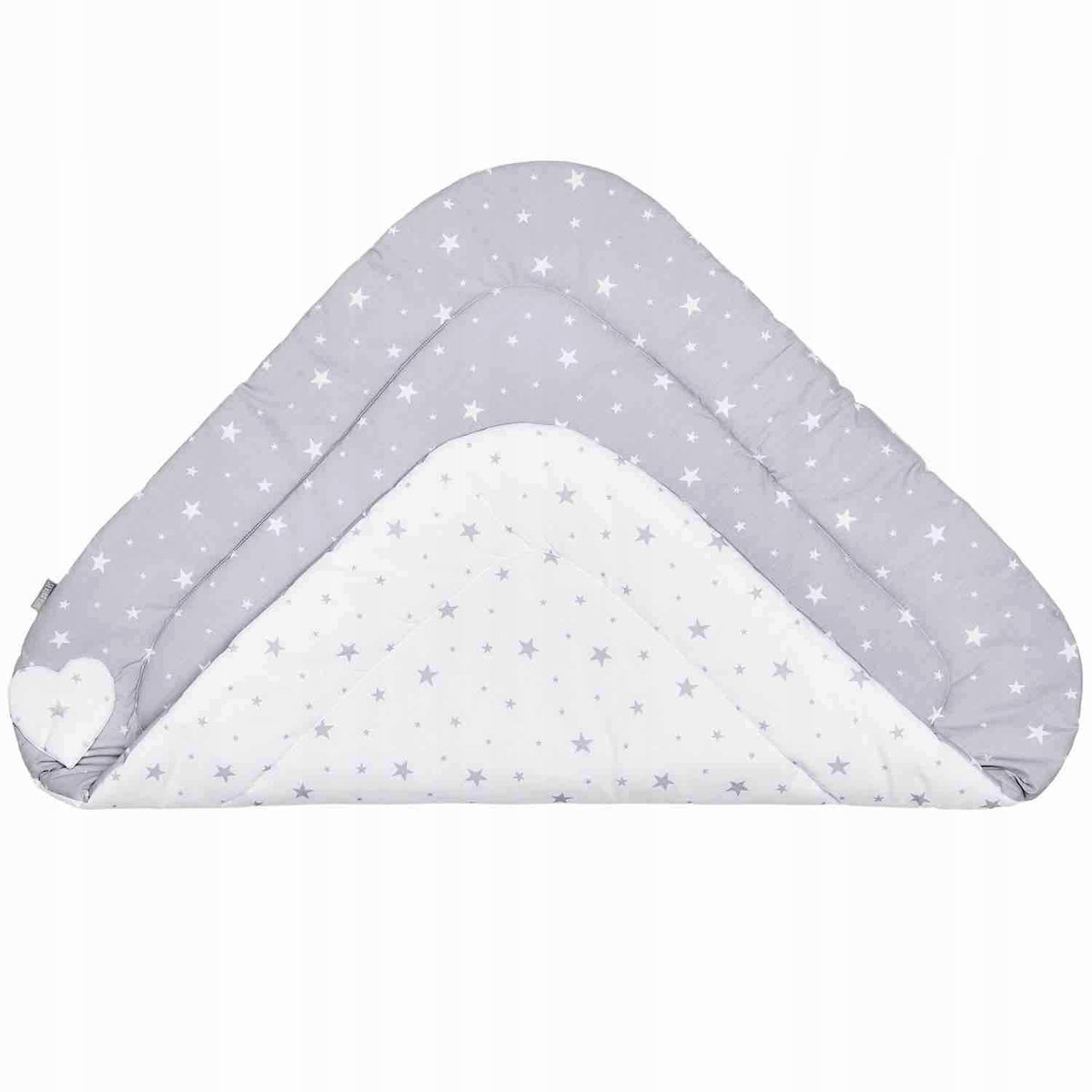 SEVIRA KIDS rożek becik 80 x 80 cm dwustronny szaro-biały z motywem gwiazdek