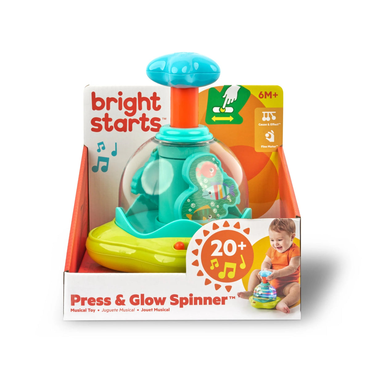 Bright Starts Press Glow Spinner μουσικό παιχνίδι 6m+