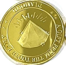 BRADOC Νεράιδα των Δοντιών επιχρυσωμένο μεταλλικό νόμισμα για κάτω από το μαξιλάρι 4 cm ΔΙΑΜΑΝΤΙ