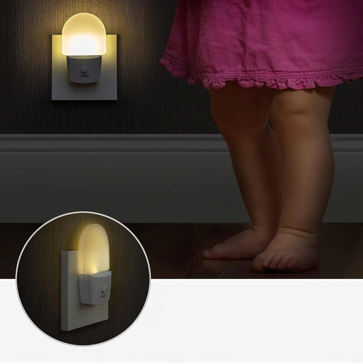REER NightGuide φωτάκι νυκτός LED για πρίζα με διακόπτη 6 x 9,5 cm