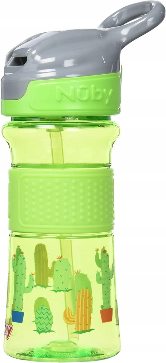 NUBY Flip-it Cup Tritan-Trinklernbecher mit Strohhalm und Mundstück 3 J+ 360 ml