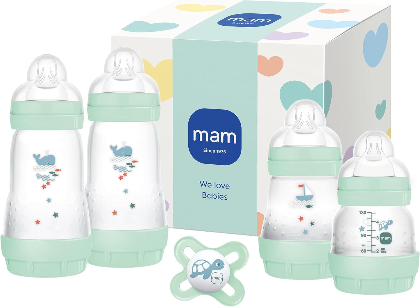 MAM Easy Start Flaschenset für Neugeborene Anti-Colic 5-teilig.