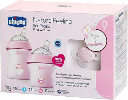 CHICCO σετ NaturalFeeling μπιμπερό 150 250 ml + θηλή 0+