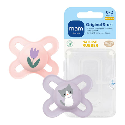 MAM Original Start latex pacifier, 4-pack, 0–2 months