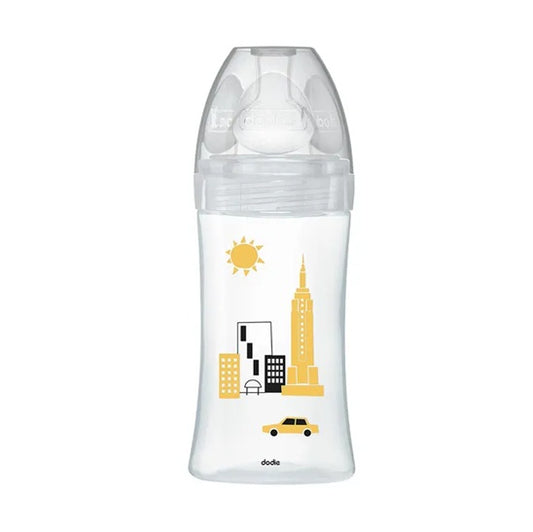 DODIE Sensation+ ΝΕΑ ΥΟΡΚΗ γυάλινο μπουκάλι 270 ml 0–6 μηνών θηλή 2 μέτρια ροή