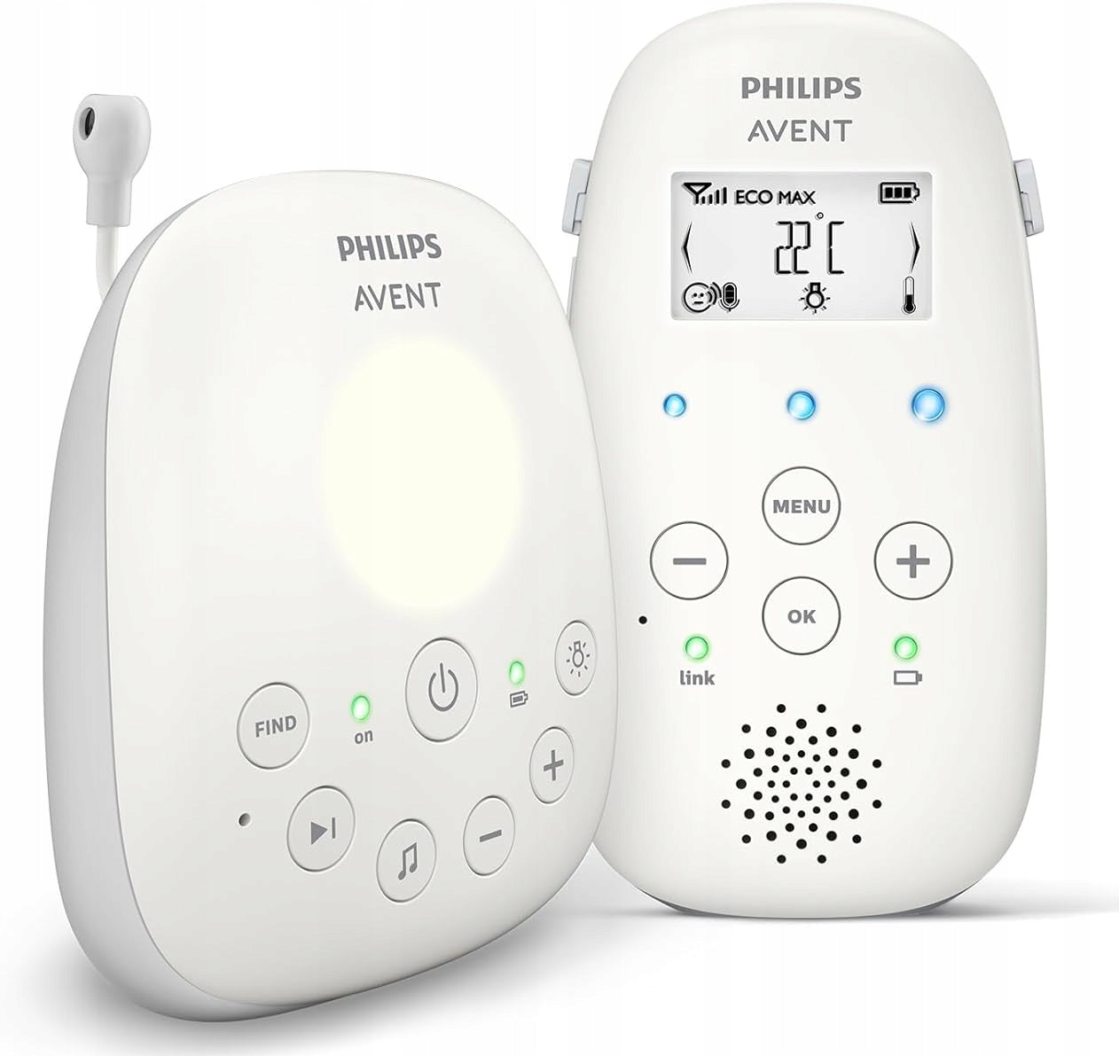 PHILIPS AVENT SCD713/26 elektronická audio pestúnka DECT Smart ECO