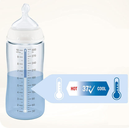 NUK First Choice+ μπιμπερό 300 ml θηλή M μέτρια ροή 0-6 m ΚΑΡΔΙΕΣ