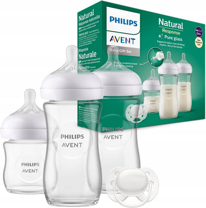 PHILIPS AVENT Natural Response zestaw 3 butelki SZKLANE + smoczek