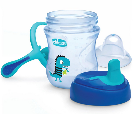 CHICCO přechodový hrnek na učení s výpustí a úchyty 200 ml 4 měsíce+