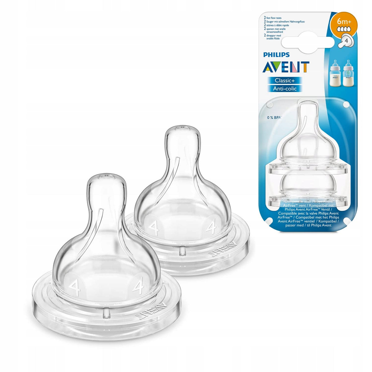 PHILIPS AVENT Classic+ Αντι-κολικός θηλές 6m+ x2 SCF634/27