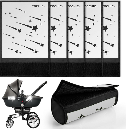 COCHIE benzi reflectorizante cu scai pentru cărucior și nu numai 10 X 15 cm 5 bucăți METEORY