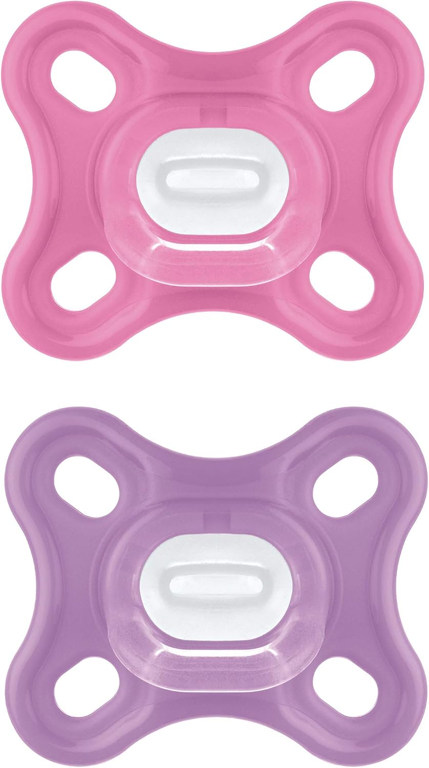 MAM Comfort Silikonschnuller 0–3 Monate, rosa, 2 Stück