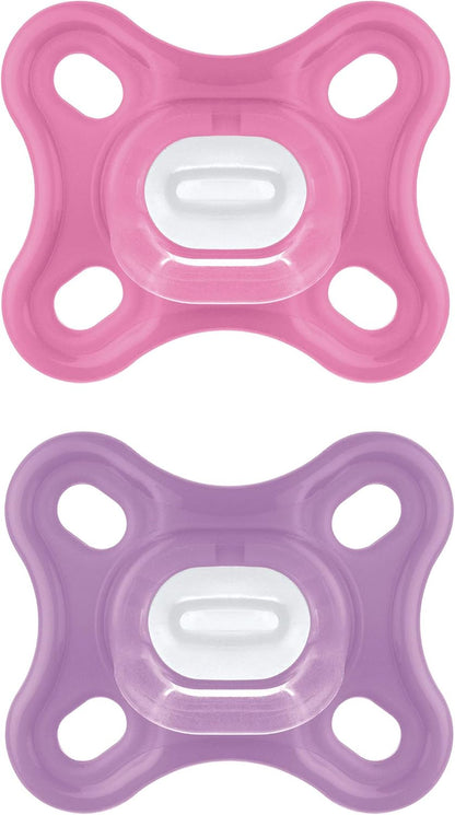 MAM Comfort Silikonschnuller 0–3 Monate, rosa, 2 Stück