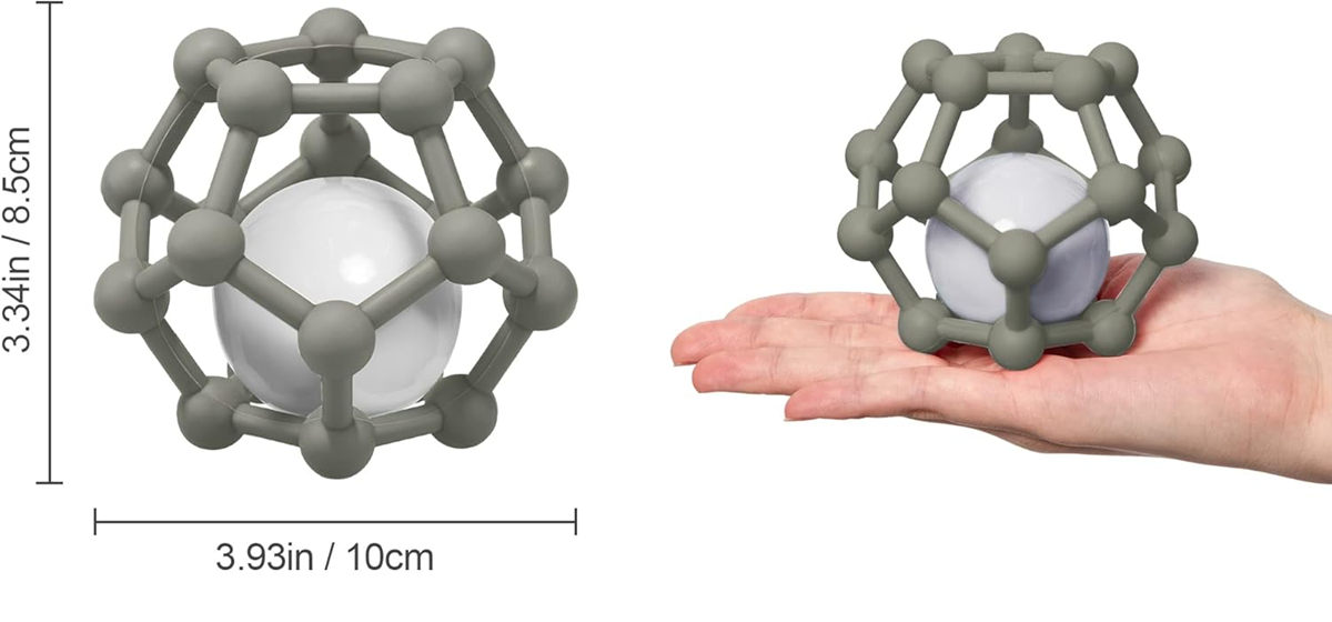 MCGMITT Teether Ball jucărie de dentiție din silicon cu zornăitoare, 8,5 x 10 cm