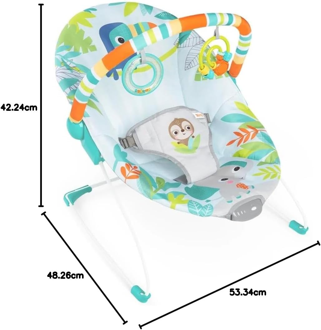 BRIGHT STARTS Rainforest vibrating and musical bouncer