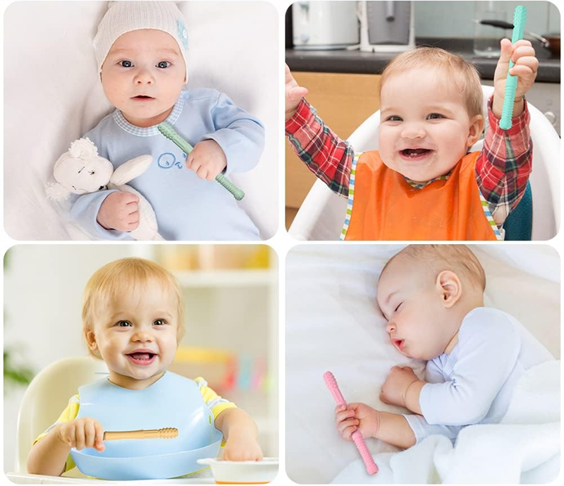 VICLOON teething tubes 4 pieces + 4 brushes