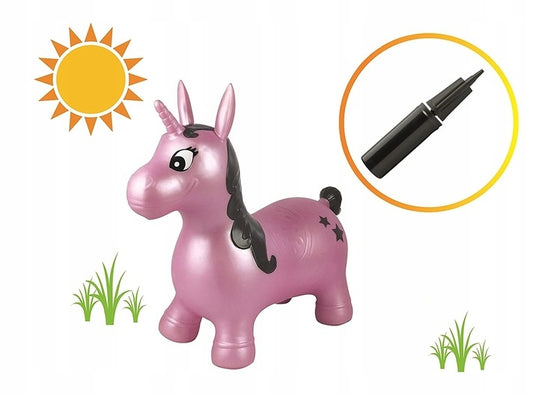 LEXIBOOK Unicornio Saltador de goma 57 cm + bomba