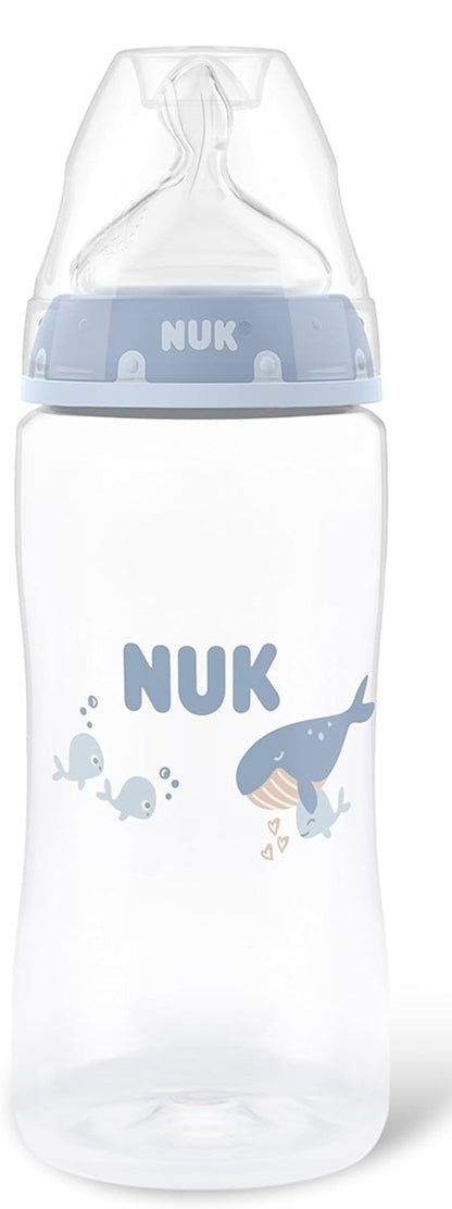 NUK First Choice butelka 300 ml smoczek M średni przepływ 3 m+ WIELORYB