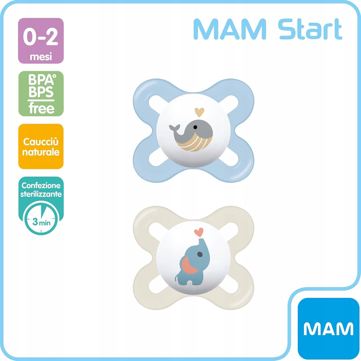 MAM START pacifier x2 0–2 months RUBBER