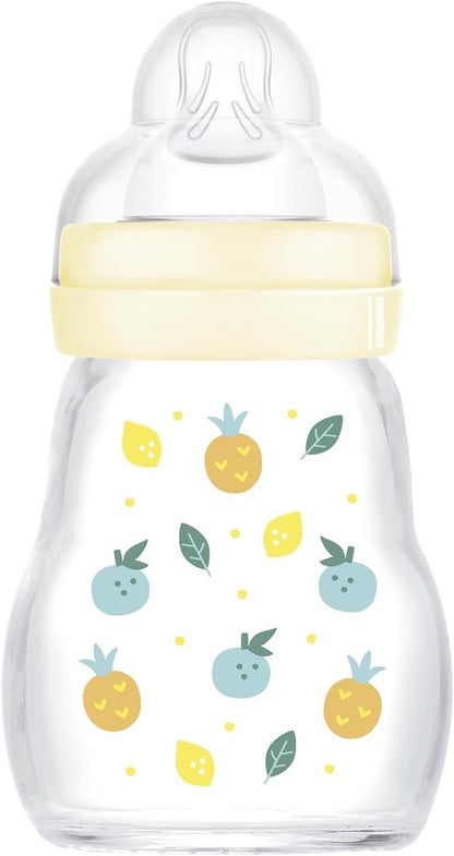 MAM Feel Good γυάλινο μπιμπερό 170 ml 0μ+ θηλή 1