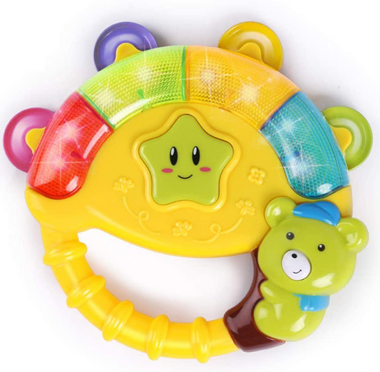 BAOLI tambourin interactif mélodies sons lumières 16,5 x 17,5 cm