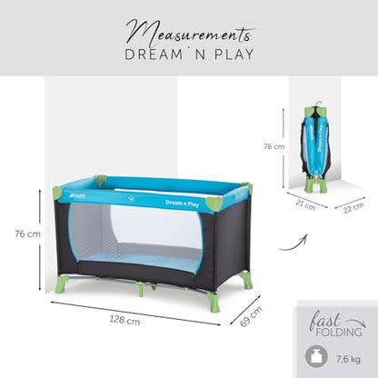 Hauck Dream N Play ταξιδιωτικό κρεβατάκι Waterblue 120 x 60 cm