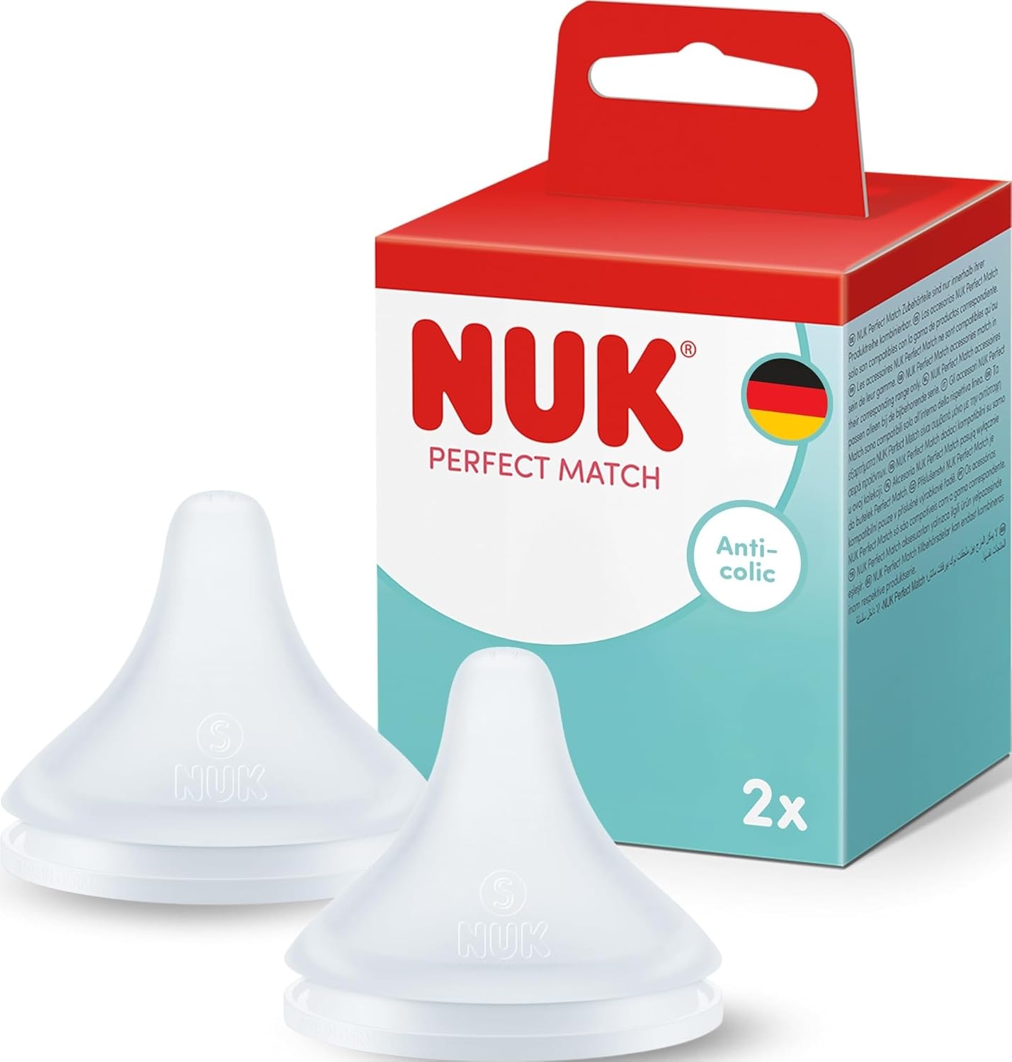 NUK Perfect Match θηλή σιλικόνης μεσαία ροή 3m+ x2