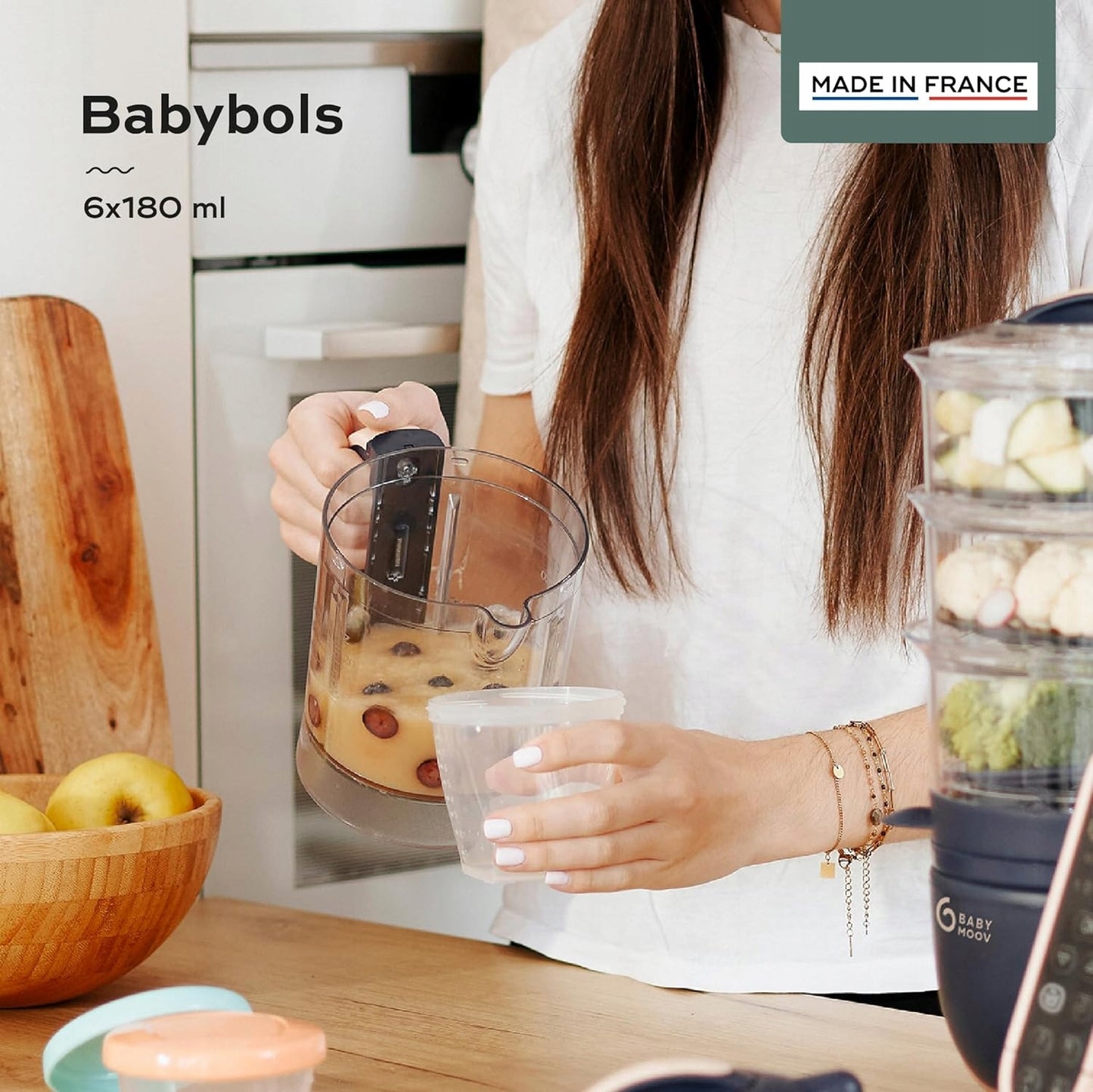 Recipiente BABYMOOV Babybols, set de 6 × 180 ml