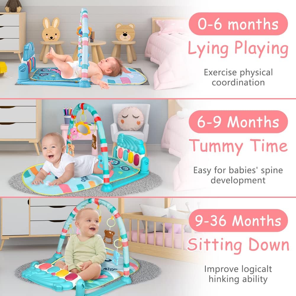 Educational play mat with piano, 0–36 months
