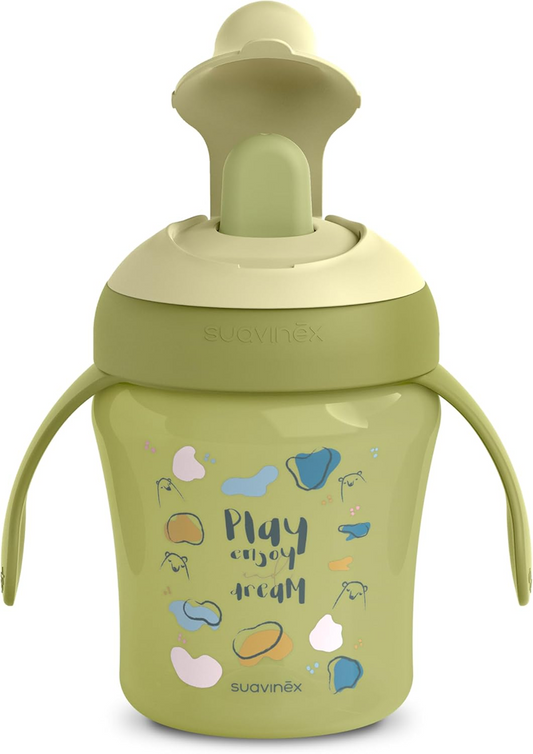 SUAVINEX Learning Cup hrnek nekapající s tvrdým náustkem 200 ml 6 m+