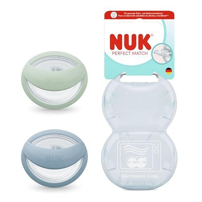 NUK Perfect Match Schnuller 0–6 Mon. 2 Stück grün/blau