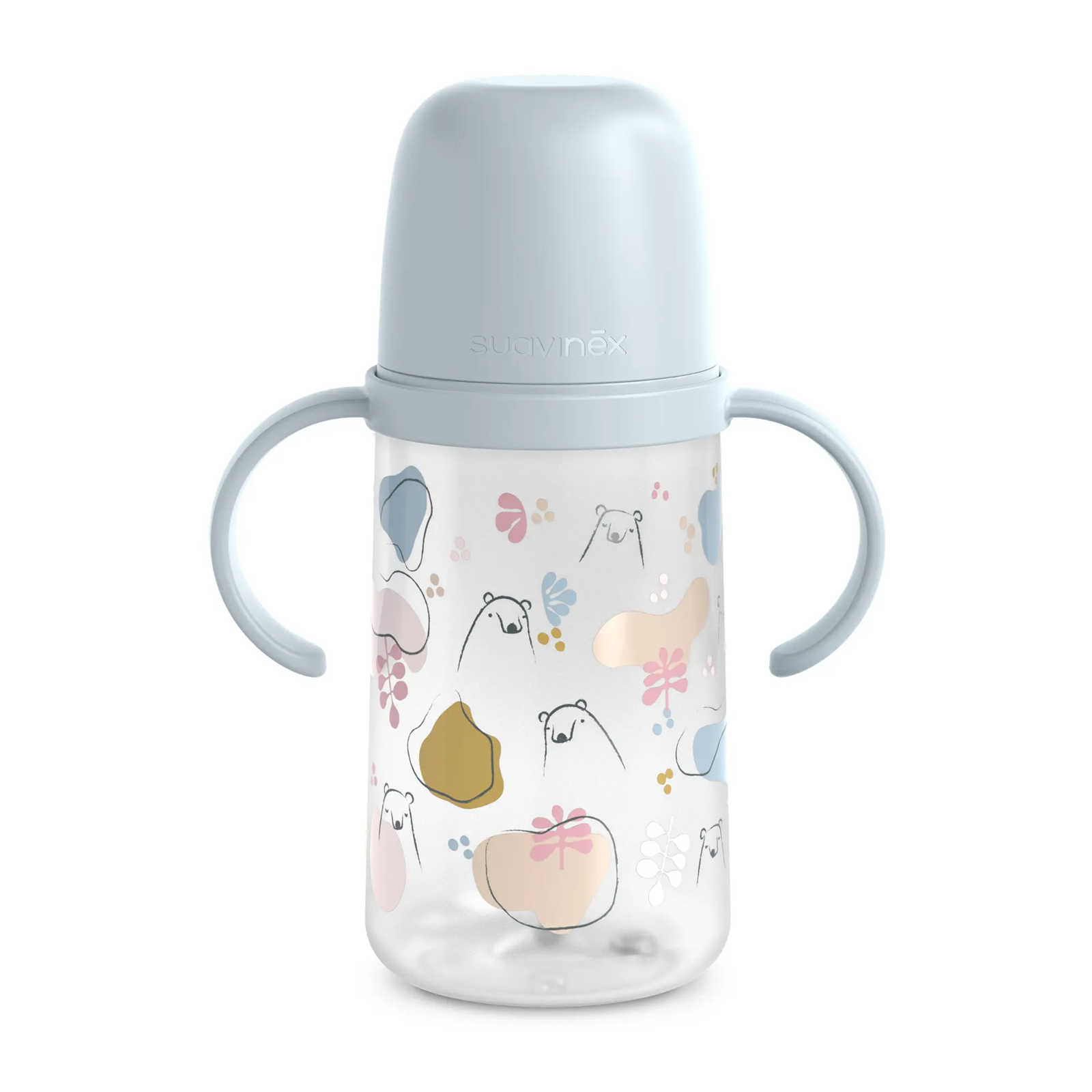 SUAVINEX kubek niekapek z ustnikiem i uchwytami 270 ml 6 m+