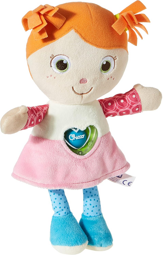 CHICCO Κούκλα Emily λούτρινη αγκαλιά με κουδουνίστρα σε σχήμα καρδιάς 26 εκ